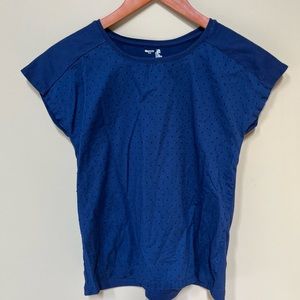 Gapkids, navy blue, cap sleeved t shirt, stitched dot detailing in the front, XL